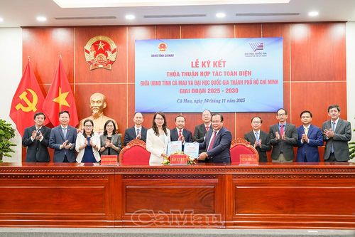 Tỉnh Cà Mau ký kết thỏa thuận hợp tác toàn diện với Đại học Quốc gia TP Hồ Chí Minh