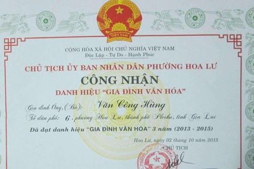 Về danh hiệu văn hóa