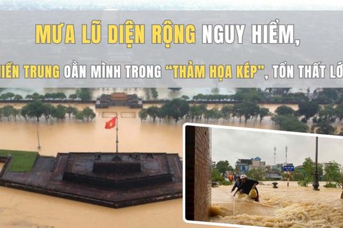 Mưa lũ diện rộng nguy hiểm, miền Trung oằn mình trong 'thảm họa kép'