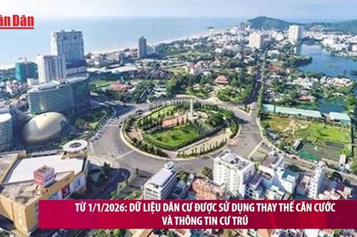 Từ 1/1/2026: Dữ liệu dân cư được sử dụng thay thế căn cước và thông tin cư trú