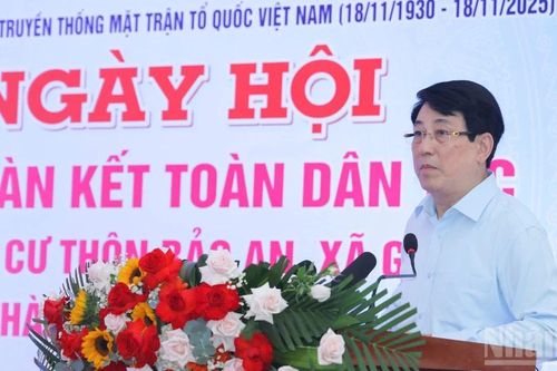 Chủ tịch nước Lương Cường dự Ngày hội Đại đoàn kết toàn dân tại thôn Bảo An