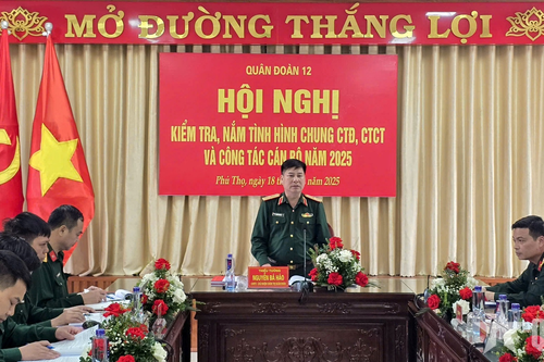 Quân đoàn 12: Kiểm tra tình hình hoạt động công tác Đảng, công tác chính trị, công tác cán bộ của Lữ đoàn 299