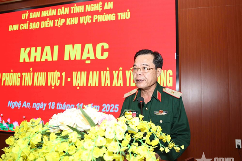 Nghệ An: Khai mạc diễn tập Ban chỉ huy Phòng thủ khu vực 1 - Vạn An và xã Yên Trung