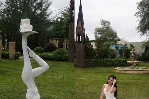 Sĩ Thanh mừng sinh nhật 'độc nhất vô nhị', tập yoga với bánh sinh nhật