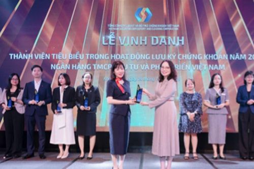 BIDV - Top 10 thành viên tiêu biểu trong hoạt động lưu ký chứng khoán năm 2025