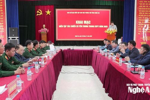 Khai mạc diễn tập tác chiến xã Yên Trung trong khu vực phòng thủ