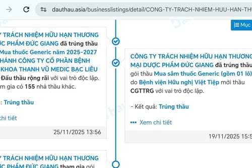 Vi phạm trong đấu thầu, Dược phẩm Đức Giang bị đánh giá 'không uy tín'