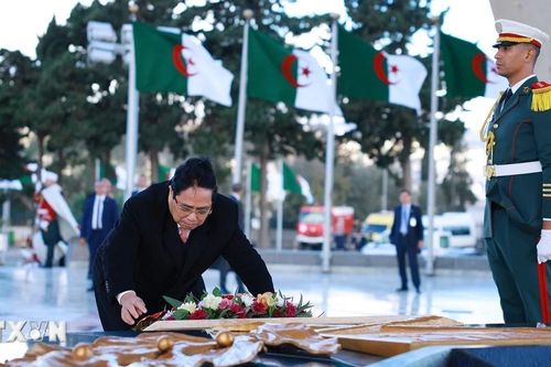 Thủ tướng Phạm Minh Chính đặt hoa tại Đài tưởng niệm Liệt sỹ Algeria