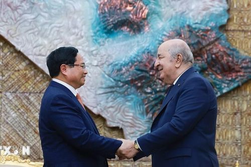 Thủ tướng Phạm Minh Chính hội kiến Tổng thống Algeria Abdelmadjid Tebboune