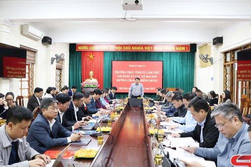 Thường trực Tỉnh ủy làm việc với Đảng ủy xã Mai Sơn, Chiềng Mung, Mường Chanh