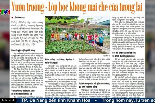 Điểm báo VTV1: Vườn trường - Lớp học không mái che của tương lai