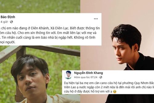 Diễn viên Đình Khang, Bảo Định kêu gọi hỗ trợ gia đình bị kẹt trong vùng ngập sâu
