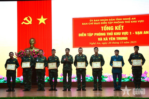 Nghệ An: Tổng kết diễn tập Ban Chỉ huy Phòng thủ khu vực 1 – Vạn An và xã Yên Trung năm 2025
