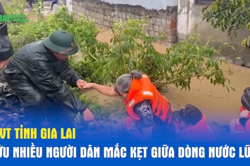 LLVT tỉnh Gia Lai cứu nhiều người dân mắc kẹt giữa dòng nước lũ