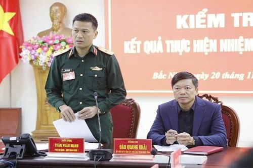 Đoàn công tác Quân khu 1 kiểm tra kết quả thực hiện nhiệm vụ quân sự tại tỉnh Bắc Ninh