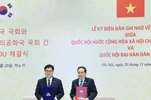 Quốc hội Việt Nam và Quốc hội Hàn Quốc ký Biên bản ghi nhớ hợp tác