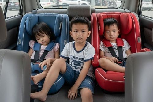 Phụ huynh loay hoay khi nhà có 3 con, xe nhỏ, lắp ghế trẻ em kiểu gì?