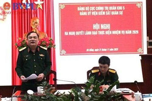 Đảng ủy VKSQS Quân khu 5 ra Nghị quyết lãnh đạo thực hiện nhiệm vụ năm 2026