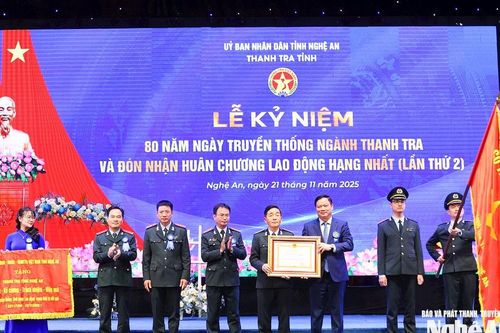 Thanh tra tỉnh Nghệ An tổ chức Lễ kỷ niệm 80 năm Ngày truyền thống và đón nhận Huân chương Lao động hạng Nhất