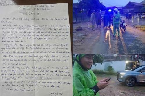 Được cứu khỏi dòng nước xiết, người dân viết thư cảm ơn Công an xã, Tổ trưởng ANTT