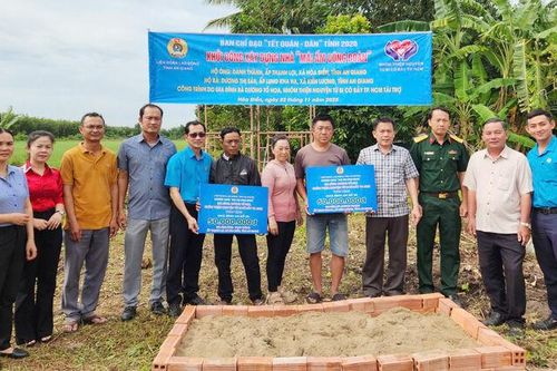 Xã Hòa Điền khởi công xây dựng 2 căn nhà Mái ấm công đoàn