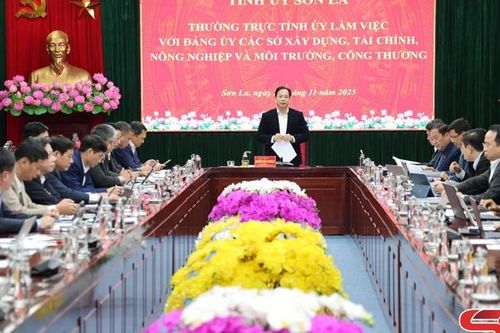 Thường trực Tỉnh ủy làm việc với Đảng ủy các sở: Xây dựng, Tài chính, Công Thương, Nông nghiệp và Môi trường