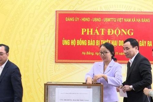 Xã Hạ Bằng: Phát động ủng hộ đồng bào miền Trung, Tây Nguyên bị ảnh hưởng mưa lũ