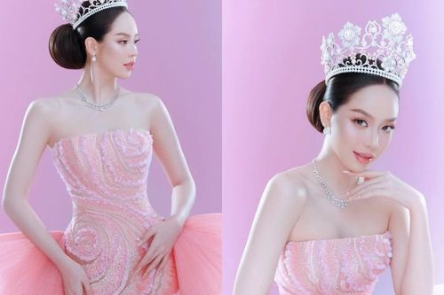 Hoa hậu Thanh Thủy chọn tông hồng cho đêm Chung kết Miss International 2025