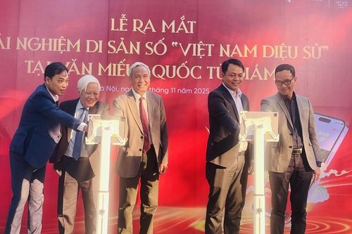 Ra mắt sản phẩm 'Trải nghiệm di sản số Việt Nam diệu sử' ở Văn Miếu - Quốc Tử Giám