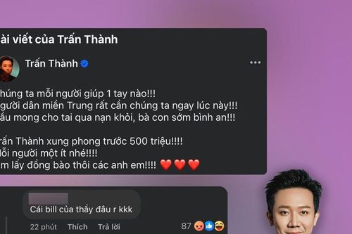 Trấn Thành phản hồi khi bị đòi sao kê 500 triệu ủng hộ