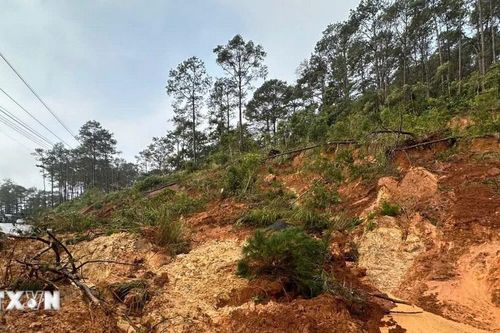 Quảng Ngãi: Đất đá từ trên đỉnh đồi sạt xuống chia cắt hoàn toàn Quốc lộ 24