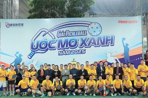 240 vận động viên của nhiều cơ quan báo chí dự giải Pickleball 'Ước mơ xanh'