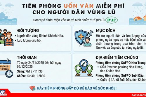 Viện Vắc xin và Sinh phẩm Y tế tiêm phòng uốn ván miễn phí cho người dân vùng lũ