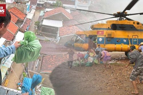 Trực thăng tiếp cận vùng bị cô lập ở Đắk Lắk, tiếp tế lương thực cho người dân