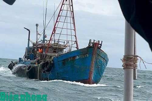 Đồn Biên phòng Thanh Hải phát hiện, bắt giữ và đề nghị xử phạt 2 tàu 'giã cào bay' hoạt động ven bờ