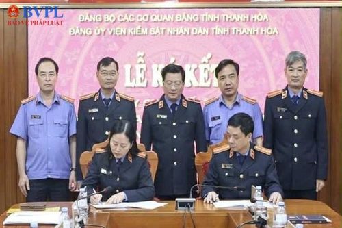 Ký quy chế phối hợp giữa Ủy ban kiểm tra Đảng ủy và Thanh tra VKSND tỉnh Thanh Hóa