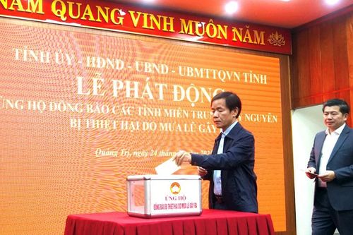 Quảng Trị phát động đợt vận động hỗ trợ nhân dân các tỉnh miền Trung, Tây Nguyên