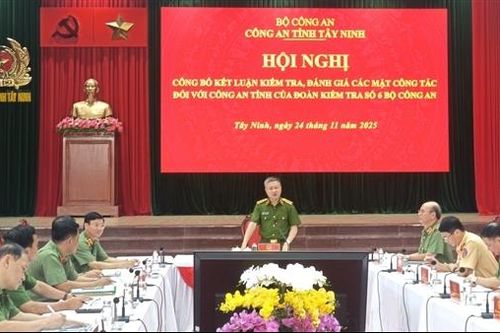 Thứ trưởng Nguyễn Ngọc Lâm kiểm tra công tác tại Công an tỉnh Tây Ninh