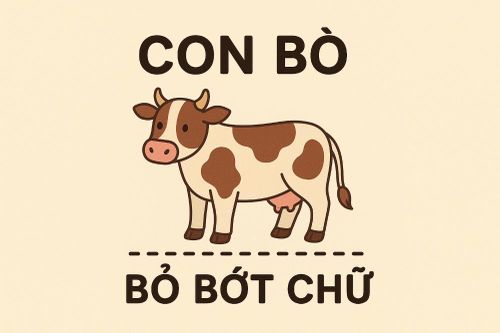 Từ Tiếng Việt nào để nguyên là con bò, bỏ bớt chữ vẫn là con bò?