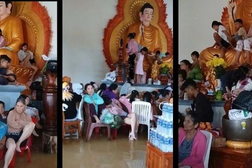 Đắk Lắk: Sư trụ trì dọn bàn Phật lấy chỗ cho người dân tránh lũ