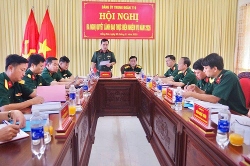 Trung đoàn 719 (Binh đoàn 16) ra nghị quyết lãnh đạo thực hiện nhiệm vụ năm 2026
