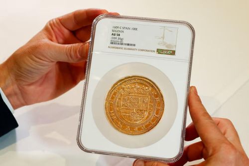 Đồng tiền vàng Tây Ban Nha cổ phá kỷ lục đấu giá châu Âu