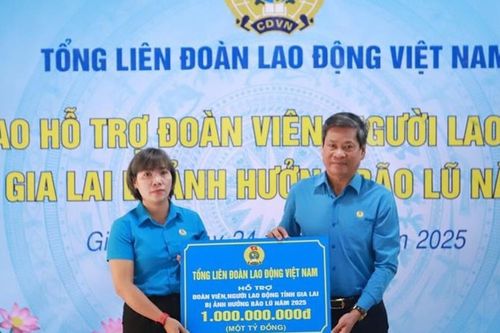 Công đoàn hỗ trợ hơn 1,5 tỉ đồng giúp đoàn viên Gia Lai khắc phục khó khăn do bão số 13 và lũ lịch sử