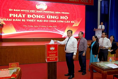 Ủy ban MTTQ Việt Nam phường Nha Trang phát động ủng hộ gần 305 triệu đồng hỗ trợ khắc phục hậu quả lũ lụt