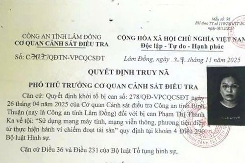 Công an Lâm Đồng ra quyết định truy nã Phạm Thị Thanh Ka