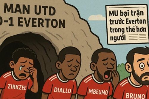 Man Utd thua Everton 0-1 dù chơi hơn người gần 80 phút
