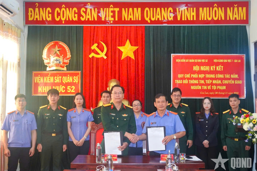 Tăng cường phối hợp giữa Viện KSQS Khu vực 52 (Quân khu 5) và Viện KSND Khu vực 7 (tỉnh Gia Lai)
