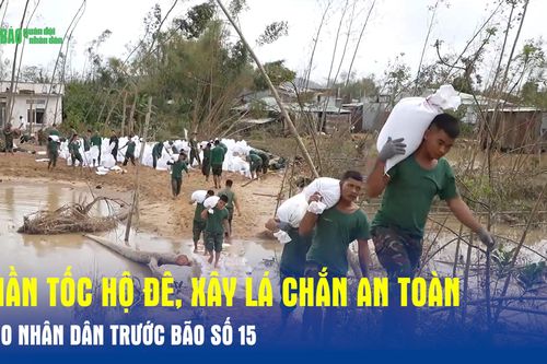 Thần tốc hộ đê, xây lá chắn an toàn cho nhân dân trước bão số 15