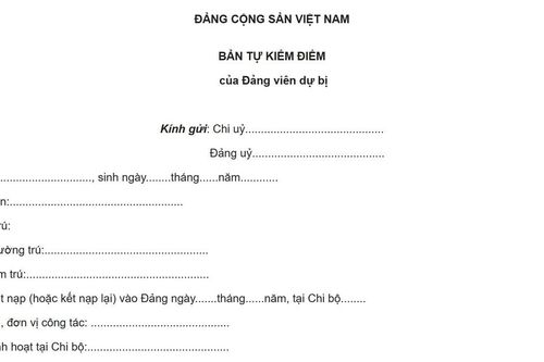 Hướng dẫn viết bản tự kiểm điểm Đảng viên dự bị mới nhất