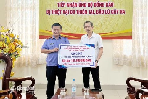 Ngành Kiểm sát nhân dân 2 cấp tỉnh Đồng Nai ủng hộ đồng bào khắc phục hậu quả thiên tai